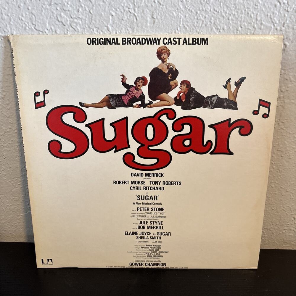 SUGAR ORIGINAL BROADWAY CAST 1972 LP VINYL RECORD ALBUM UNITED ARTISTS UAS 9905